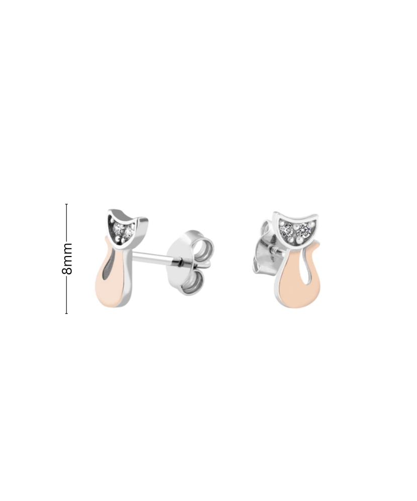 Sterling silver earrings gold plated with zircons