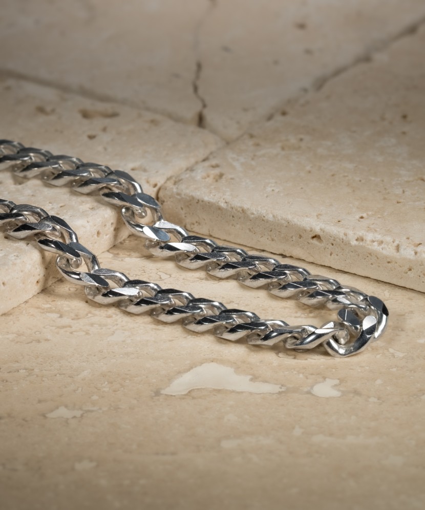 Men's silver chain "Curb"