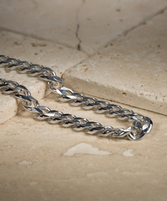 Men's silver chain "Curb"
