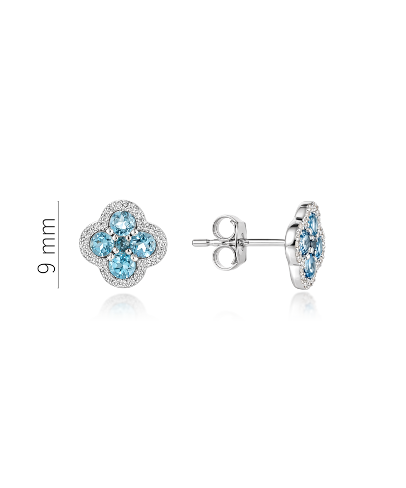 White gold earrings with topazes and diamonds