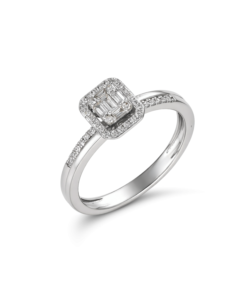 White gold ring with diamonds
