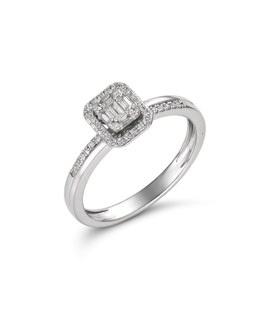 White gold ring with diamonds