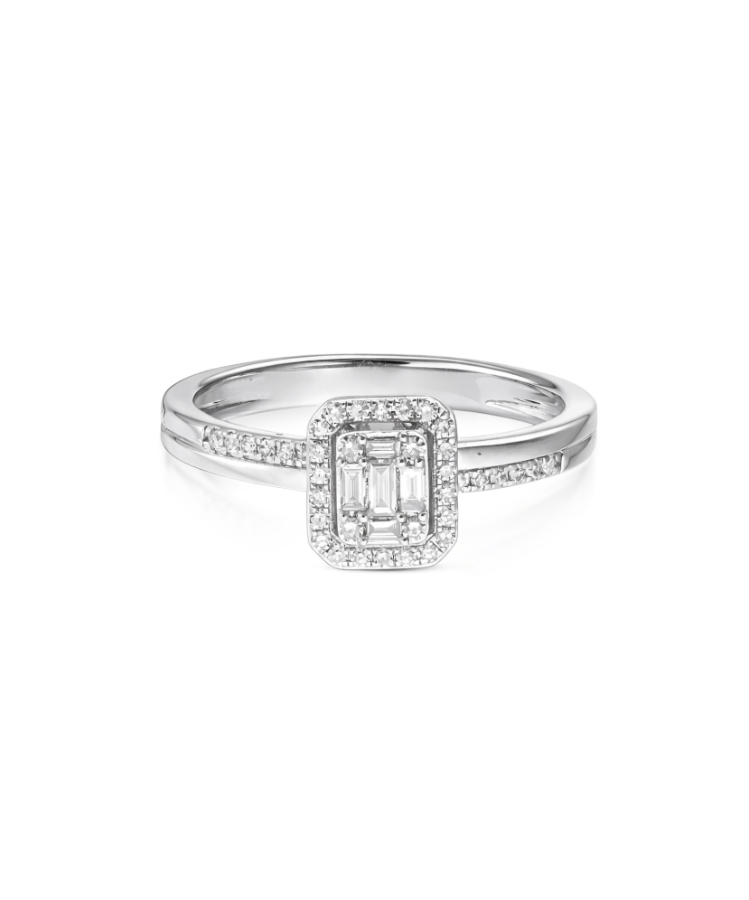 White gold ring with diamonds