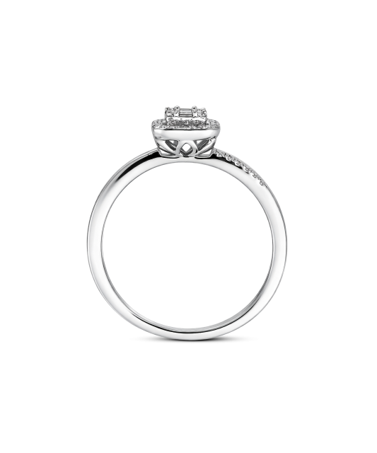 White gold ring with diamonds