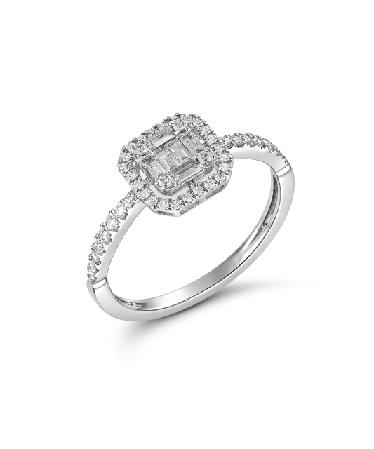 White gold ring with diamonds