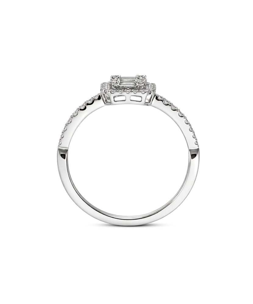 White gold ring with diamonds
