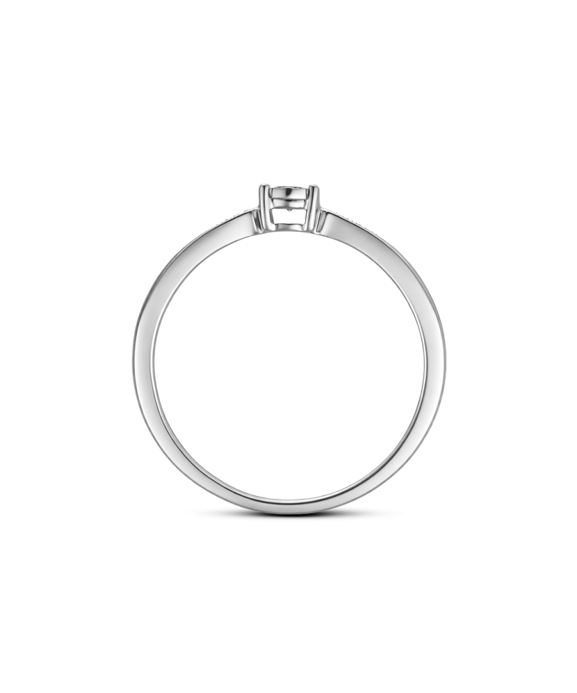 White gold ring with diamonds 0,08ct