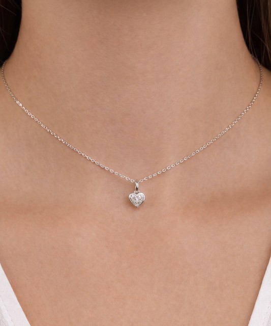White gold pendant with diamonds "Heart"