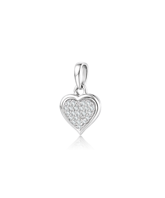 White gold pendant with diamonds "Heart"