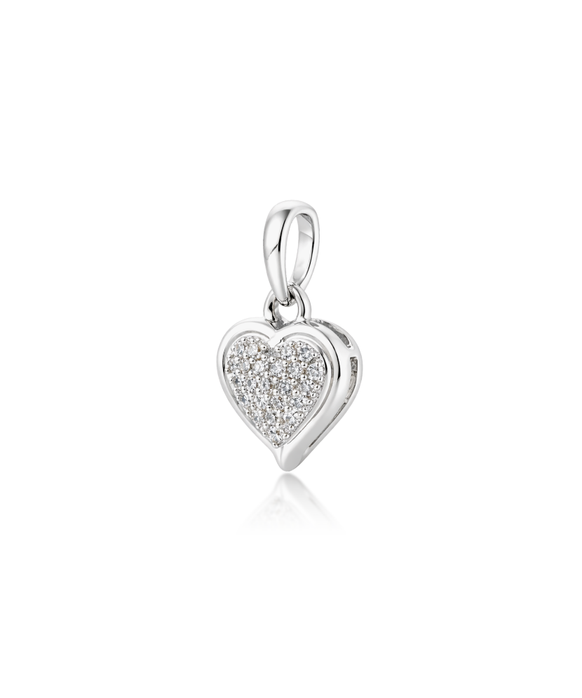 White gold pendant with diamonds "Heart"