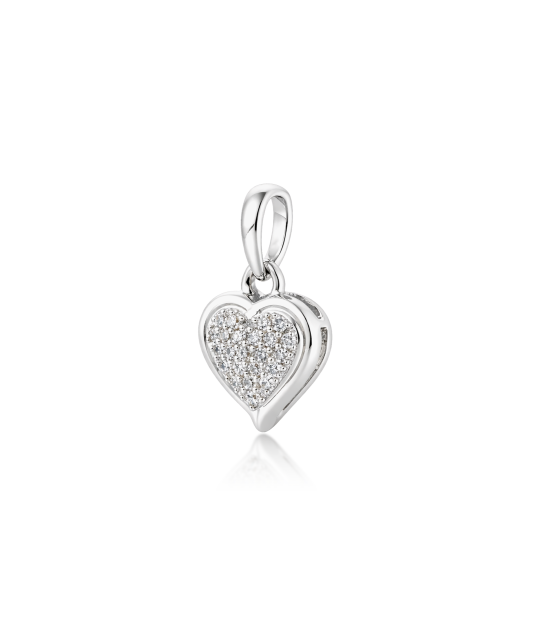 White gold pendant with diamonds "Heart"