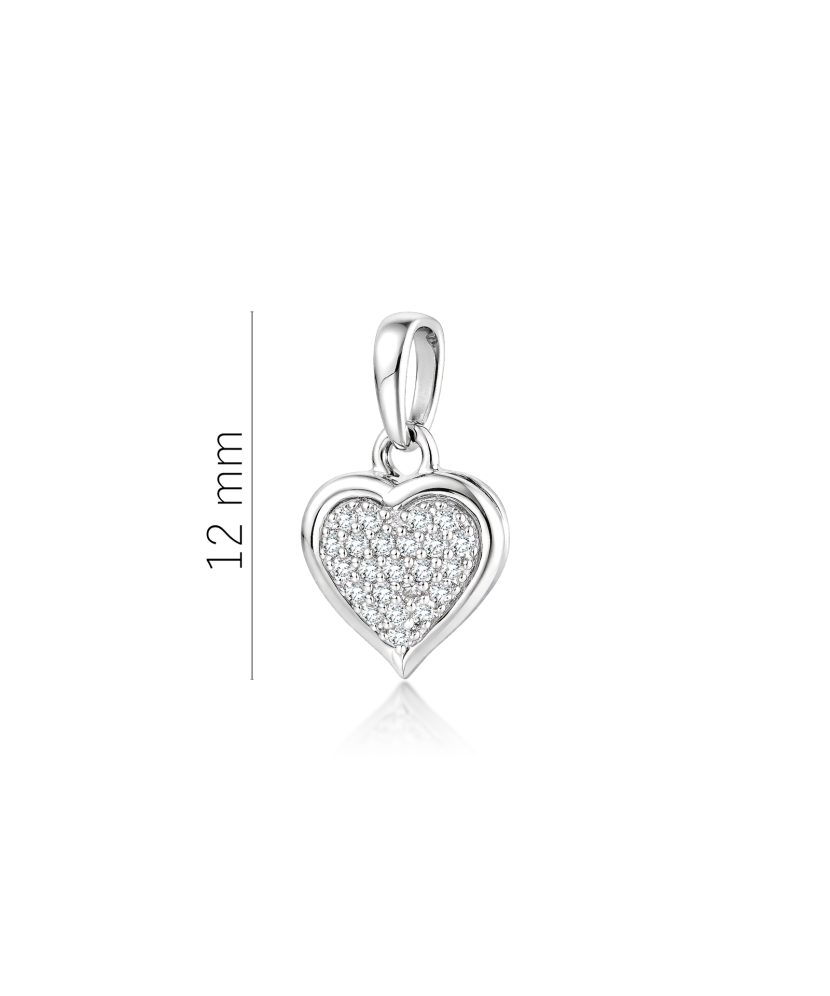 White gold pendant with diamonds "Heart"