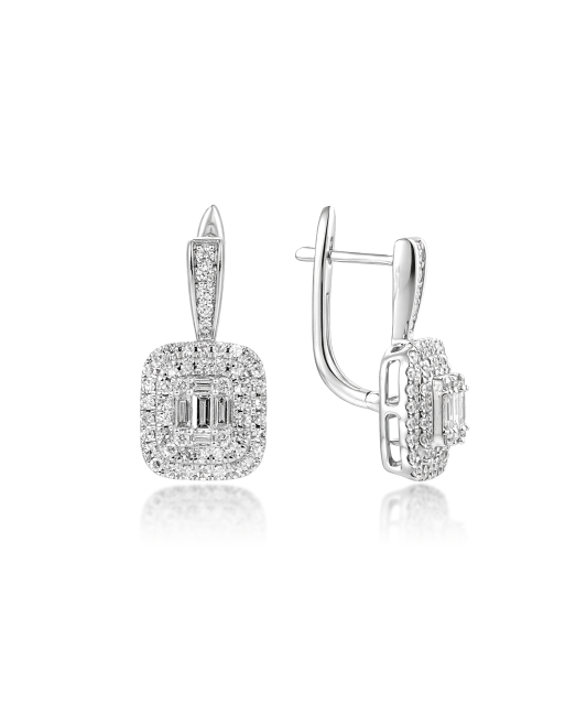 Серьги из белого золота с бриллиантами 1.01ct