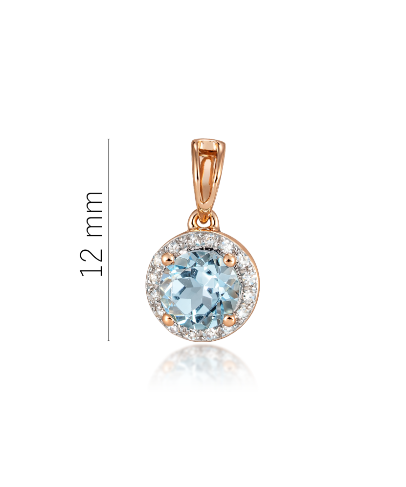 Gold pendant with topaz and diamonds