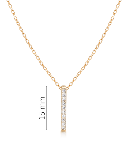 Yellow gold chain with pearl and diamond pendant