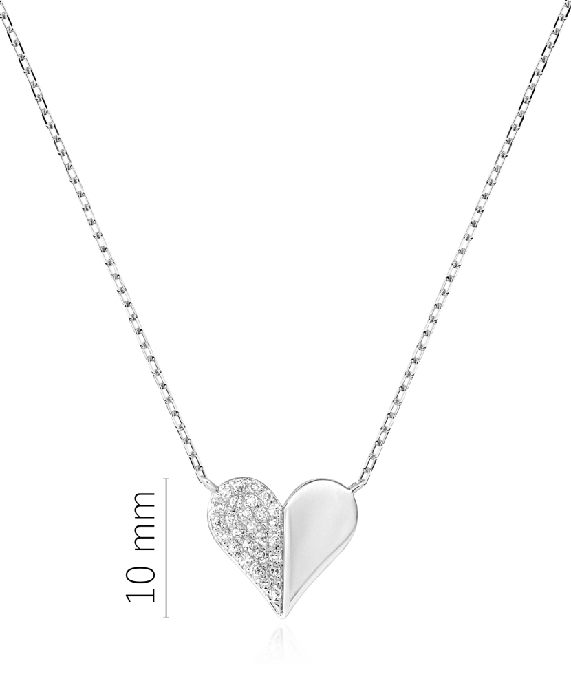 White gold chain with diamond pendant "Heart"