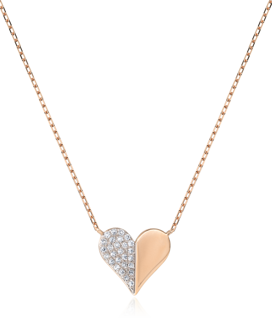 Gold chain with diamond pendant "Heart"