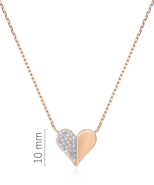 Gold chain with diamond pendant "Heart"