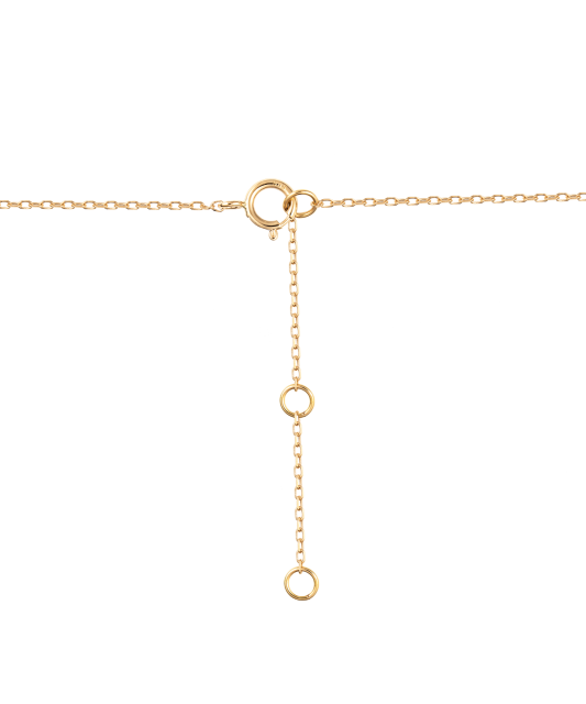Yellow gold chain with pearl and diamond pendant