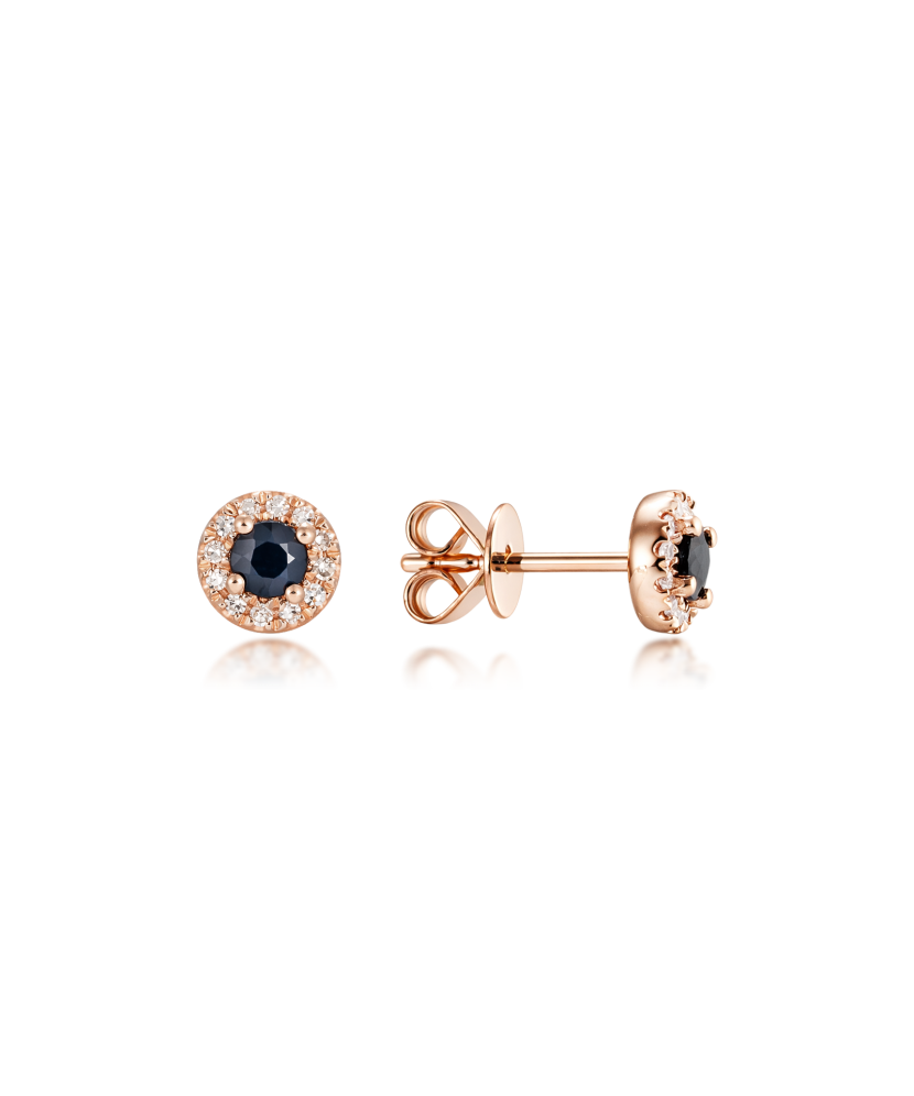 Gold earrings with sapphires and diamonds
