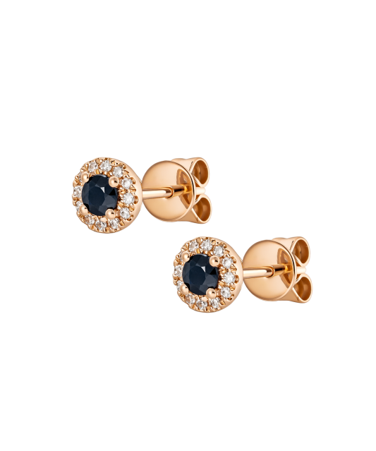 Gold earrings with sapphires and diamonds