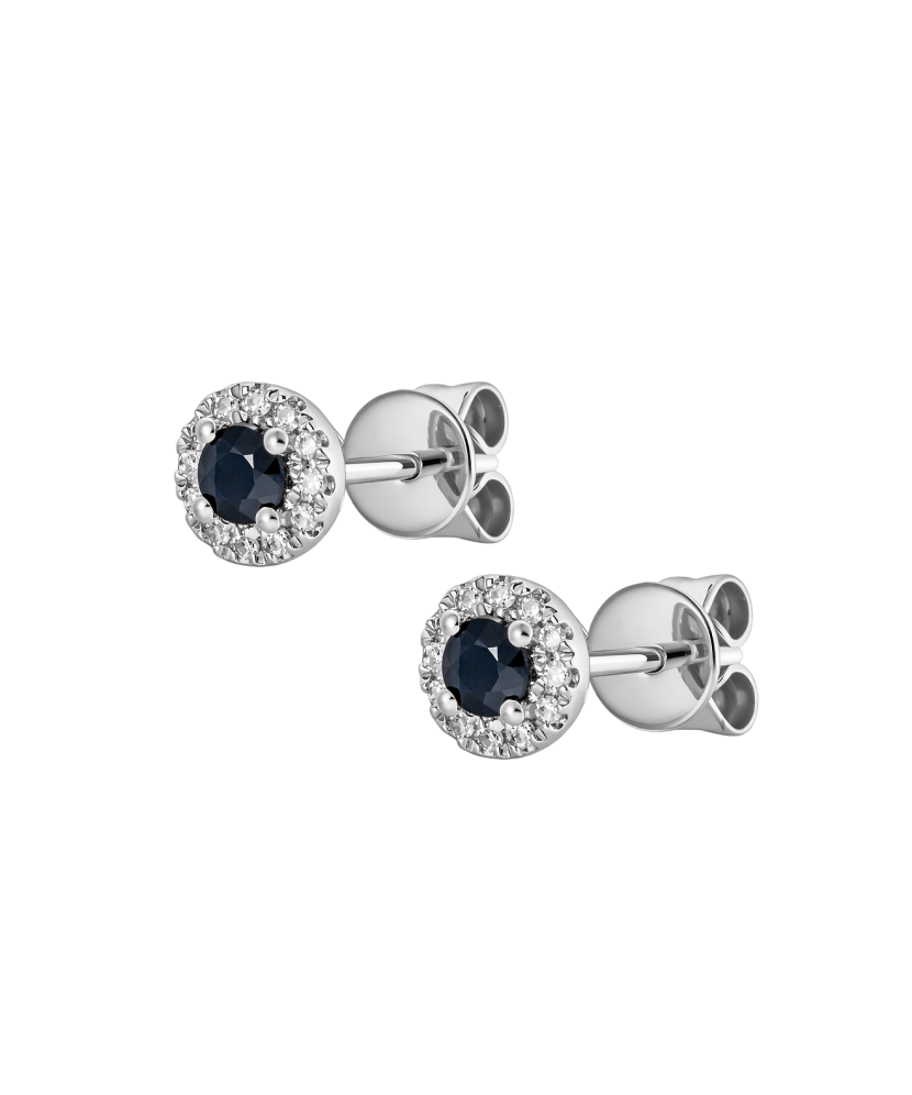White gold earrings with sapphires and diamonds