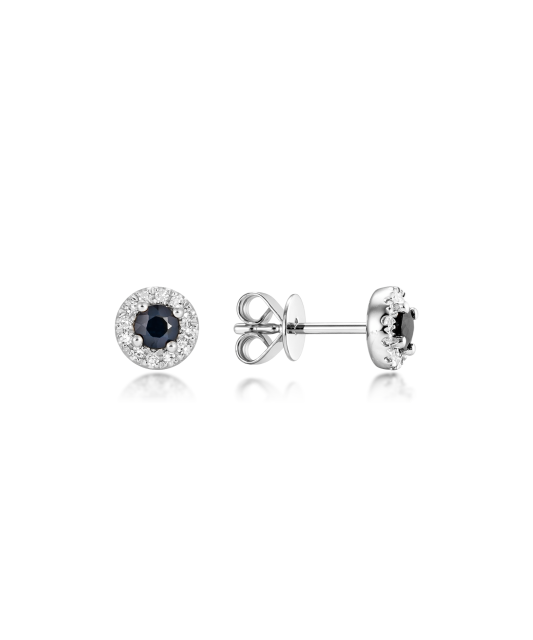 White gold earrings with sapphires and diamonds
