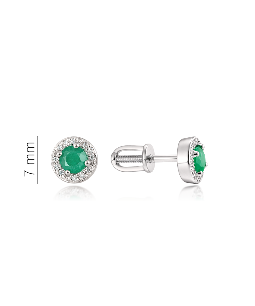 White gold earrings with emeralds and diamonds