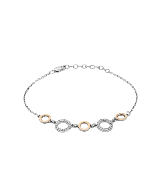 Gold plated sterling Silver bracelet with zircons
