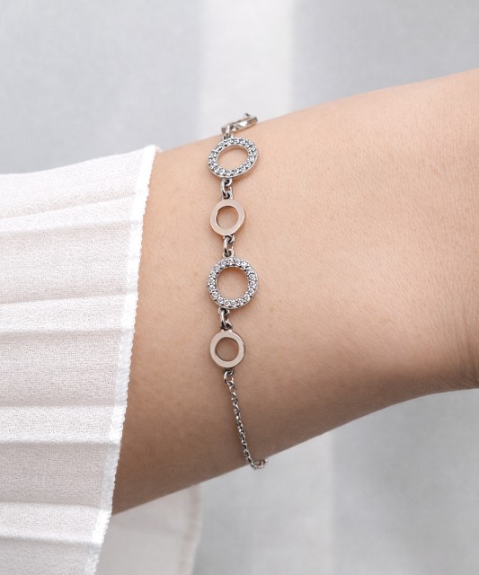 Браслет из позолоченного серебра с цирконами