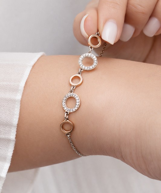 Gold plated sterling Silver bracelet with zircons