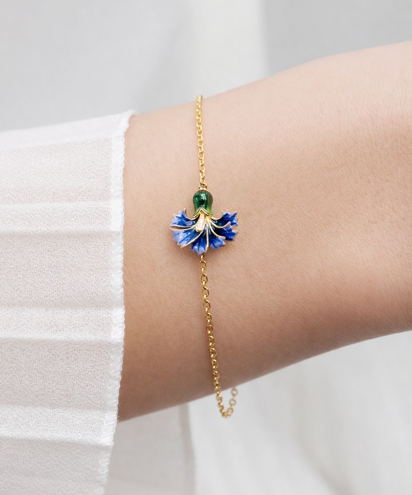 Gold-plated silver bracelet with enamel