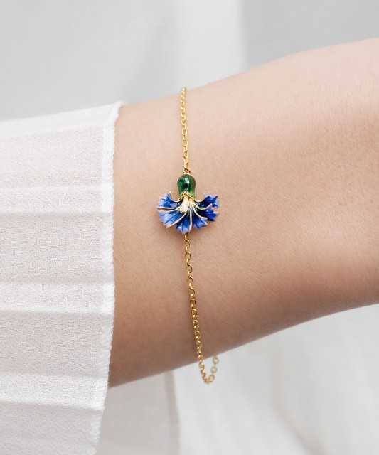 Gold-plated silver bracelet with enamel