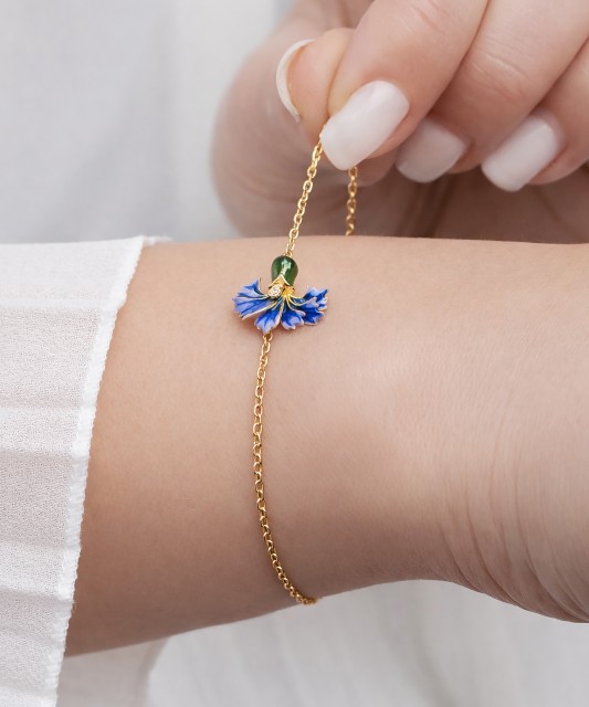 Gold-plated silver bracelet with enamel
