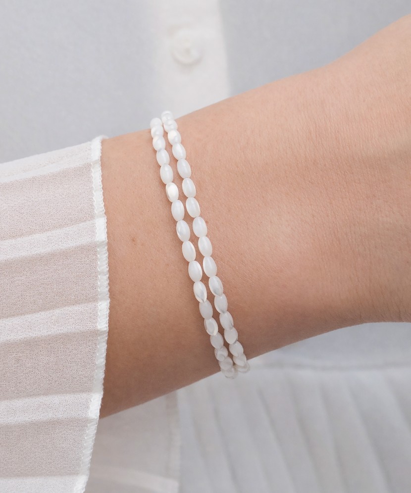 Sterling Silver Bracelet With mother of Pearl