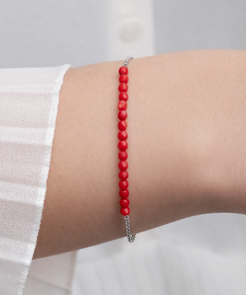 Sterling Silver bracelet with corals