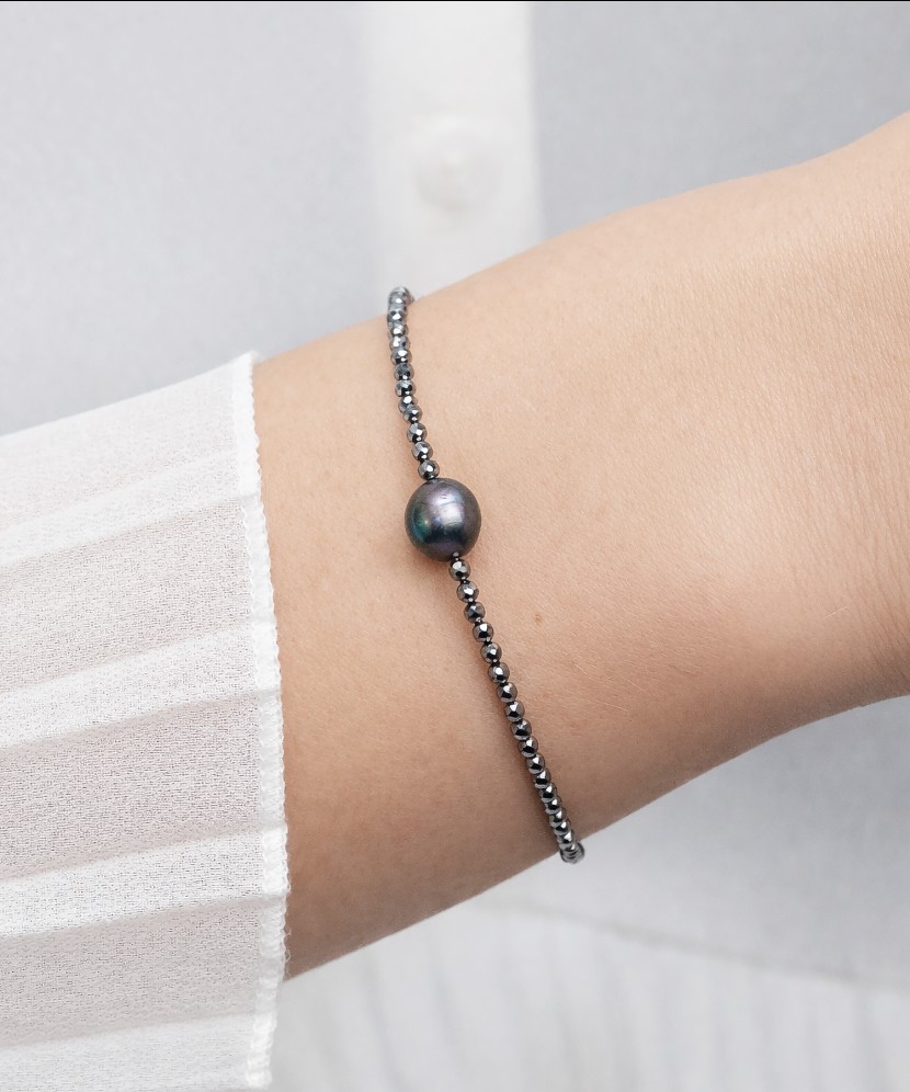 Bracelet With terahertz and pearl