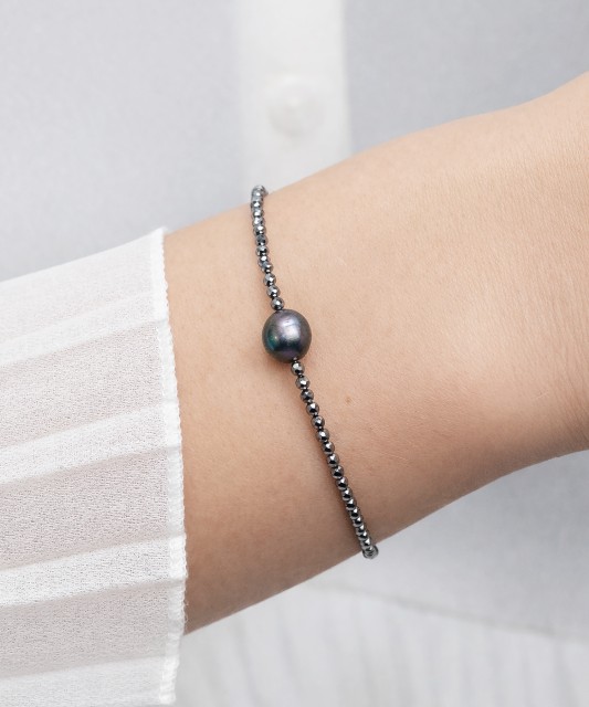 Bracelet With terahertz and pearl