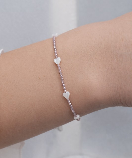 Браслет С цирконами и перламутром