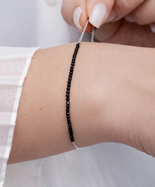 Bracelet with spinels and silver