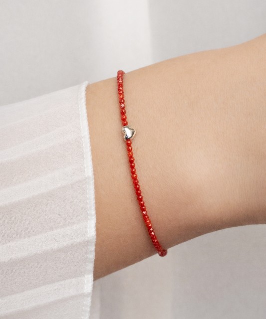 Bracelet with coral and silver