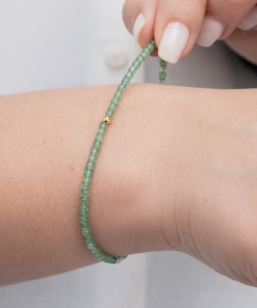 Bracelet with agate and gold-plated silver