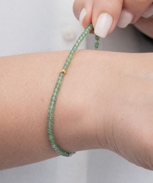 Bracelet with agate and gold-plated silver