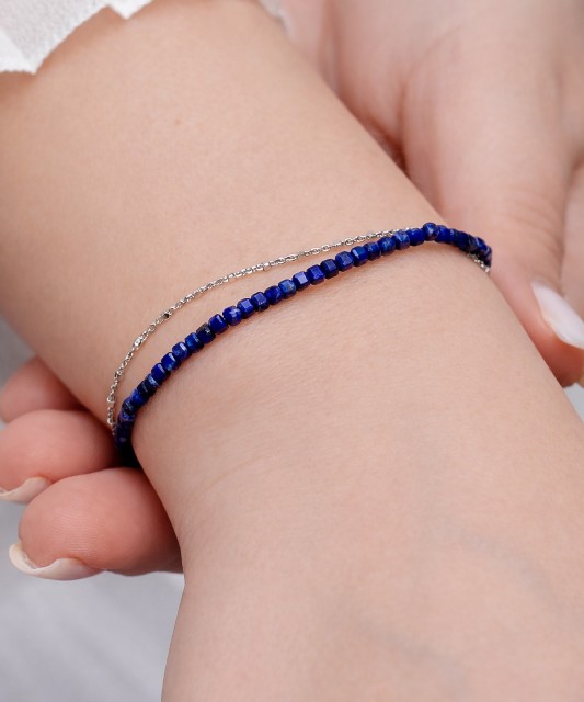 Silver Bracelet With Lapis Lazuli