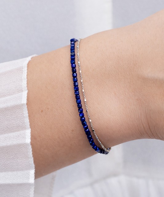 Silver Bracelet With Lapis Lazuli