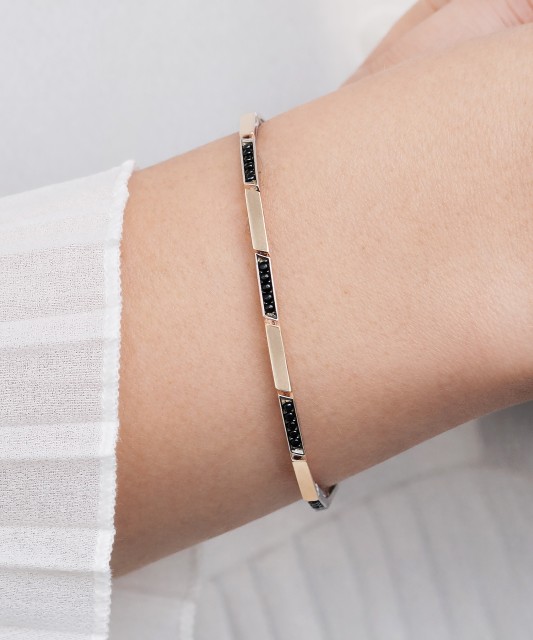 Gold plated sterling Silver bracelet with zircons