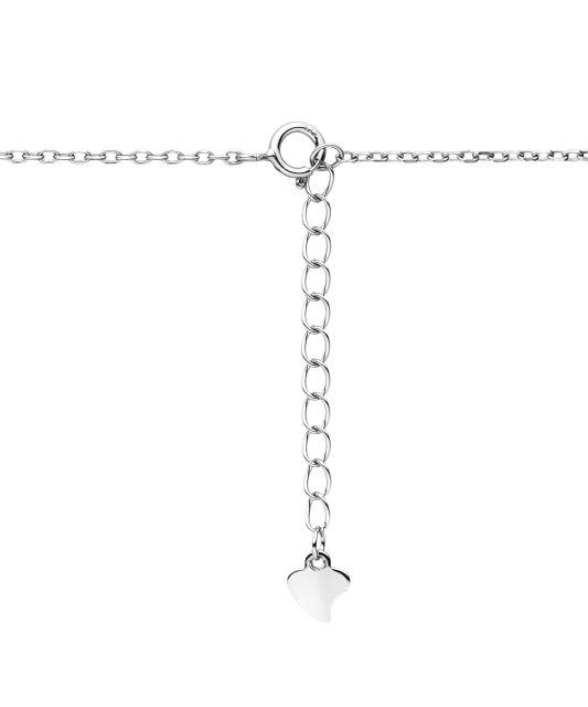 Silver chain with zircon pendant