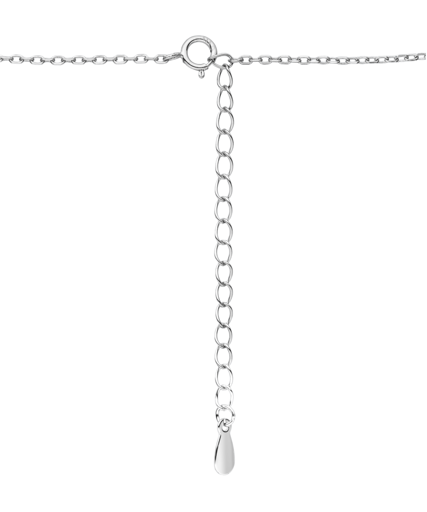 Silver chain with zircon pendant