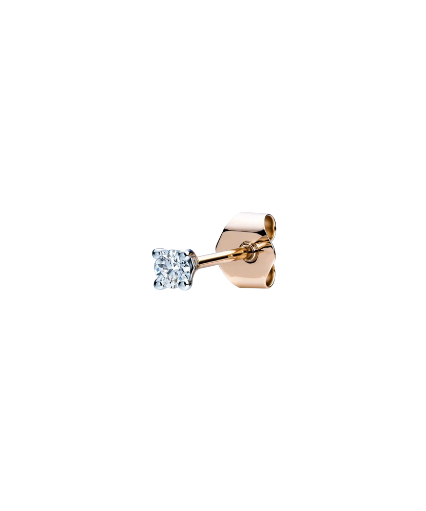 Gold earring with a 0.05 ct diamond (1pc.)