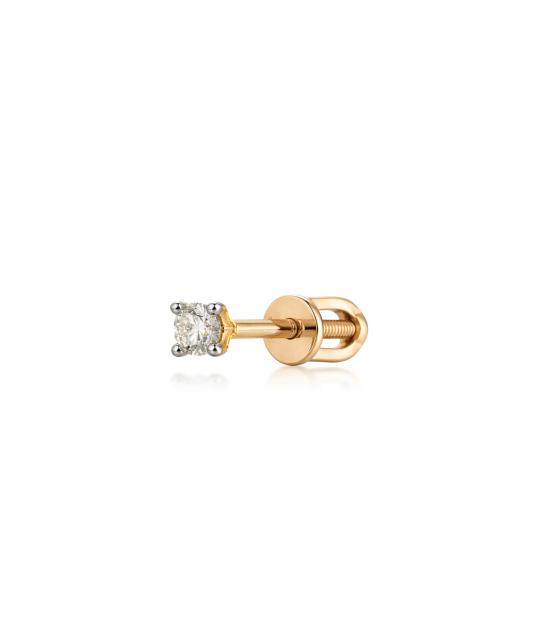 Yellow gold earring with diamond (1 pc) 0.09ct